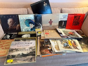 lot 15 image: Collection of Record Albums and look at Pictures to see Quantity & Variety from Streisand, Denver, Bach, West Side, My Fair Lady, South Pacific
