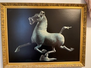 lot 25 image: 1973 Times Newspaper Flying Horse of Kansu Photography by Derek Witty with Gorgeous Frame