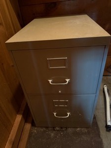 lot 32 image: Metal Legal Size File Cabinet with File Folders Included