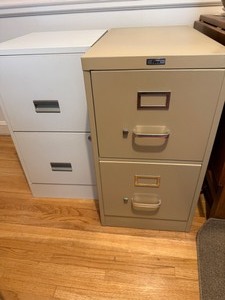 lot 33 image: Two Metal Lateral  File Cabinets for Letter Sized Paperwork