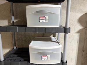 lot 37 image: Plastic Storage Shelf & Bins
