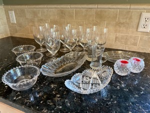 lot 34 image: Crystal Glassware & Dishes for Entertaining