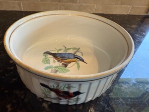 lot 62 image: Louis Lourioux Le Faune Porcelian Souffle or Casserol Dish Made in France