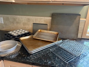 lot 43B image: Bakeware with Nordicware Cookie Sheets, Muffin Pans, & Cooling Racks