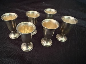 lot 10 image: Set of Six Fisher Sterling Weighted Goblets