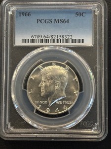 lot 15 image: 1966 Kennedy Half Dollar PCGS MS64