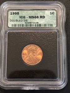 lot 19 image: 1995 Lincoln Cent Doubled Die ICG MS66 Red