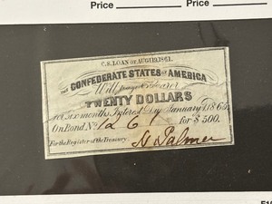 lot 59 image: Confederate States of America Bond