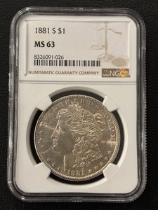 lot 78 image: 1881-S Morgan Dollar NGC MS63