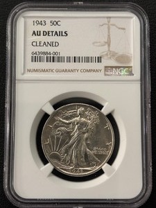 lot 81 image: 1943 Walking Liberty Half Dollar NGC AU Details Cleaned