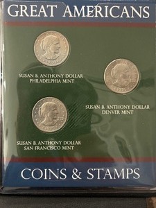 lot 109 image: Susan B. Anthony Coins and Stamp