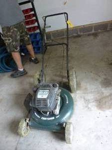 lot 8 image: 22 inch Craftsman mulching push mower with 6hp Briggs