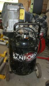 lot 23 image: Sanborn compressor 5hp 27 gallon