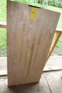lot 54 image: Butcher Block table top 22-14x47x1-12  NEW