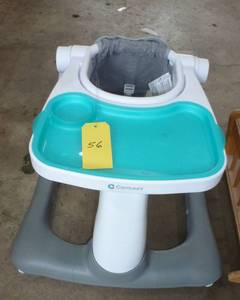 lot 56 image: Baby jump seat with feeding tray and on wheels