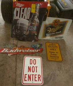 lot 106 image: Group of metal signs
