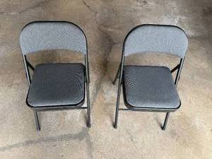 lot 16 image: Pair of Folding Chairs with Padded Seats and Backs
