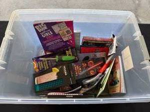 lot 35 image: Assorted Craft Tools, Books, and Accessories for Crafts and Education