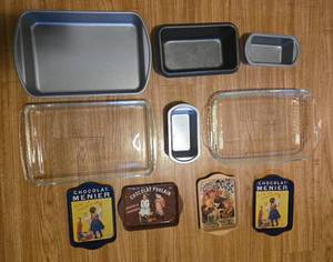 lot 63 image: Collection of Baking Pans and Vintage Tin Signs