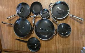 lot 77 image: Set of Non-Stick Cookware with Glass Lids