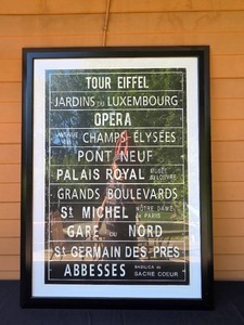 lot 105 image: Framed Paris Landmarks Typography Art Print