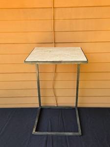lot 106 image: Modern Square Metal and Stone ButlerSide Table
