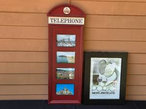 lot 107 image: Vintage Telephone Booth Collage Frame and Framed Le Porto Art