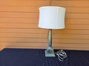 lot 111 image: Vintage Table Lamp with White Fabric Shade