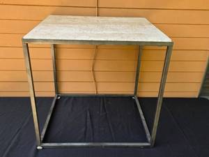 lot 115 image: Hammary Furniture Rectangular End Table with Stone Top