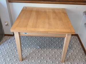 lot 128 image: Wooden Dining Table, 36 x 36, Light Finish