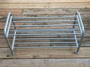 lot 133 image: Metal Shoe Rack with Dual-Tier Design