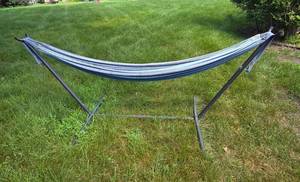 lot 134 image: Used Outdoor Hammock with Metal Stand