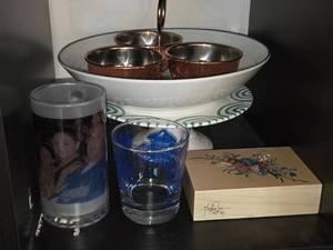 lot 148 image: Decorative Bowl Set with Copper Cups and Assorted Drinkware