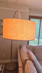 lot 170 image: Elegant Floor Lamp with Large Fabric Shade