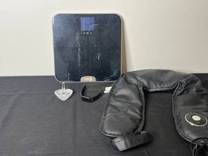 lot 206 image: Intertek Neck & Shoulder Massager, Eat Smart Scale, Watch, Glass Ring Holder