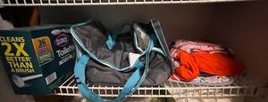 lot 225 image: Collection of Baby Blankets (one personalized Kathryn), Clorox Toilet Wand Kit, and Tote Bag