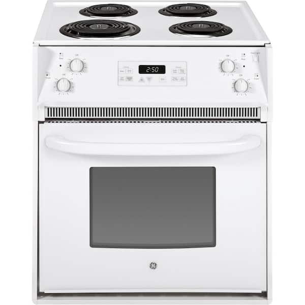 lot 61 image: GE 27 in. 4 Burner Element Drop-In Electric Range with Self-Cleaning Oven in White