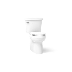 lot 26 image: KOHLER Gleam 12 in. Rough In 2-Piece 1.28 GFP Single Flush Elongated Chair Height Toilet in White with Soft Close Seat