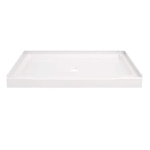 lot 30 image: Delta Classic 500 48 in. L x 34 in. W Alcove Shower Pan Base with Center Drain in High Gloss White