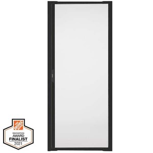 lot 59 image: Andersen 36 in. x 80 in. LuminAire Black for Single Entry Door 32 in.-36 in. Universal Handed Aluminum Retractable Screen Door