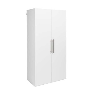 lot 91 image: (2) Prepac HangUps Collection Manufactured Wood 4-Shelf Wall Mounted Garage Cabinet in White (36 in. W x 72 in. H x 20 in. D)