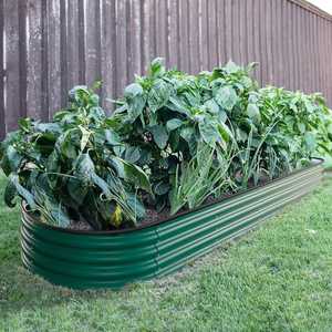 lot 129 image: 8 ft. x 2 ft. x 1 ft. Galvanized Raised Garden Bed 9-in-1 Planter Box Outdoor, Green