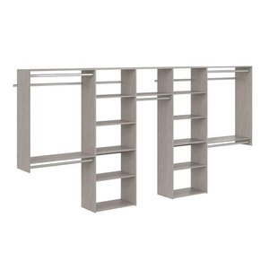 lot 170 image: Closet Evolution 120 in. W - 144 in. W Rustic Grey Wood Basic Closet System