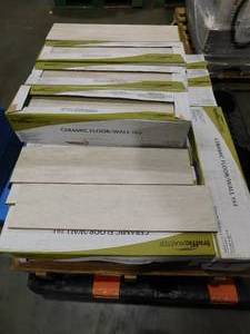lot 24 image: TrafficMaster Capel Bianco 6 in. x 24 in. Matte Ceramic Wood Look Floor and Wall Tile (204 sq. ft.)
