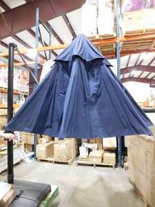 lot 52 image: Hampton Bay 11 ft. Aluminum Cantilever Solar LED Offset Patio Umbrella in Midnight