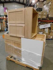lot 57 image: (3 )All Ready  Assembled Base Kitchen Cabinet and drawer unit in Unfinished with CLICKREADY Technology