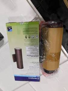 lot 88 image: (2)  Westinghouse Mayslick 2-Light Oil Rubbed Bronze Outdoor Integrated Wall Lantern Sconce Cylinder