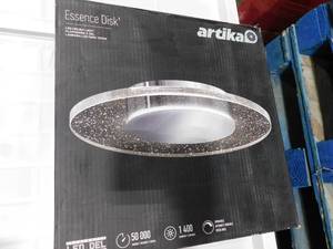 lot 89 image: (2)  Artika Essence Disk 13 in. 1-Light Modern Chrome Integrated LED Flush Mount Ceiling Light Fixture for Kitchen or Bedroom