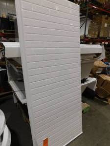 lot 90 image: Sterling Traverse 34 in. W x 72.25 in. H 2-Piece Direct-to-Stud Shower End Wall Set in White