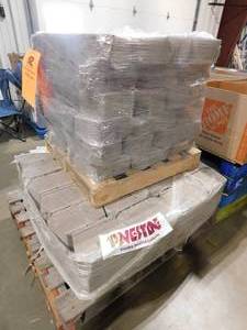 lot 125 image: Pavestone 4 in. x 11.75 in. x 6.75 in. Pewter Concrete Retaining Wall Block (144 Pcs.  46.5 sq. ft.  Pallet)